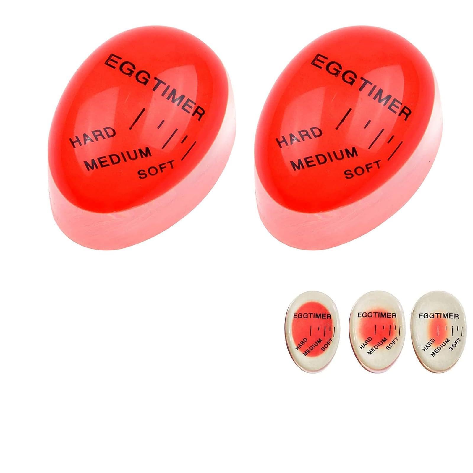 Yuannee Egg Timer,2 PCS Reusable Egg Timers for Boiling Eggs Versatile Easy to Read Color Changing Indicator Soft Medium and Hard Boiled Eggs For Boiling Eggs Breakfast Gift And Home Use