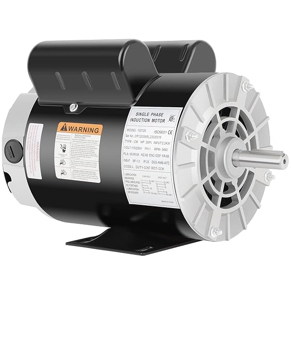 Air Compressor Motor 3HP SPL 3450 RPM 115/230V Single Phase ODP by GCCSJ - Used condition - US$141.57