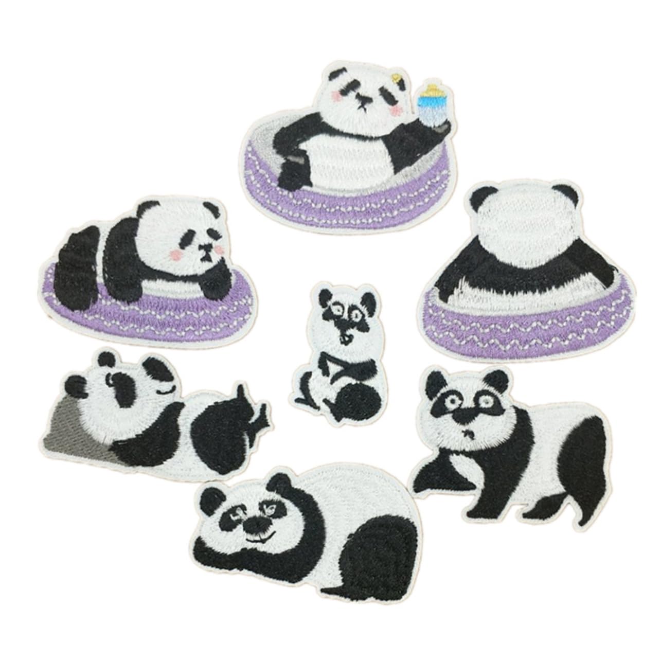 DOITOOL 3 Sätze Panda Aufnäher Set Cartoon Panda Bestickte Patches Für Kleidung Jeans Taschen Diy Kunsthandwerk Bügel Und Nähapplikationen Sicher Und Langlebig 14 Stücke * 3