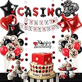 Casino Birthday Party Decorations Supplies Kit, Poker Themed Birthday Party Set Poker Happy Birthday...