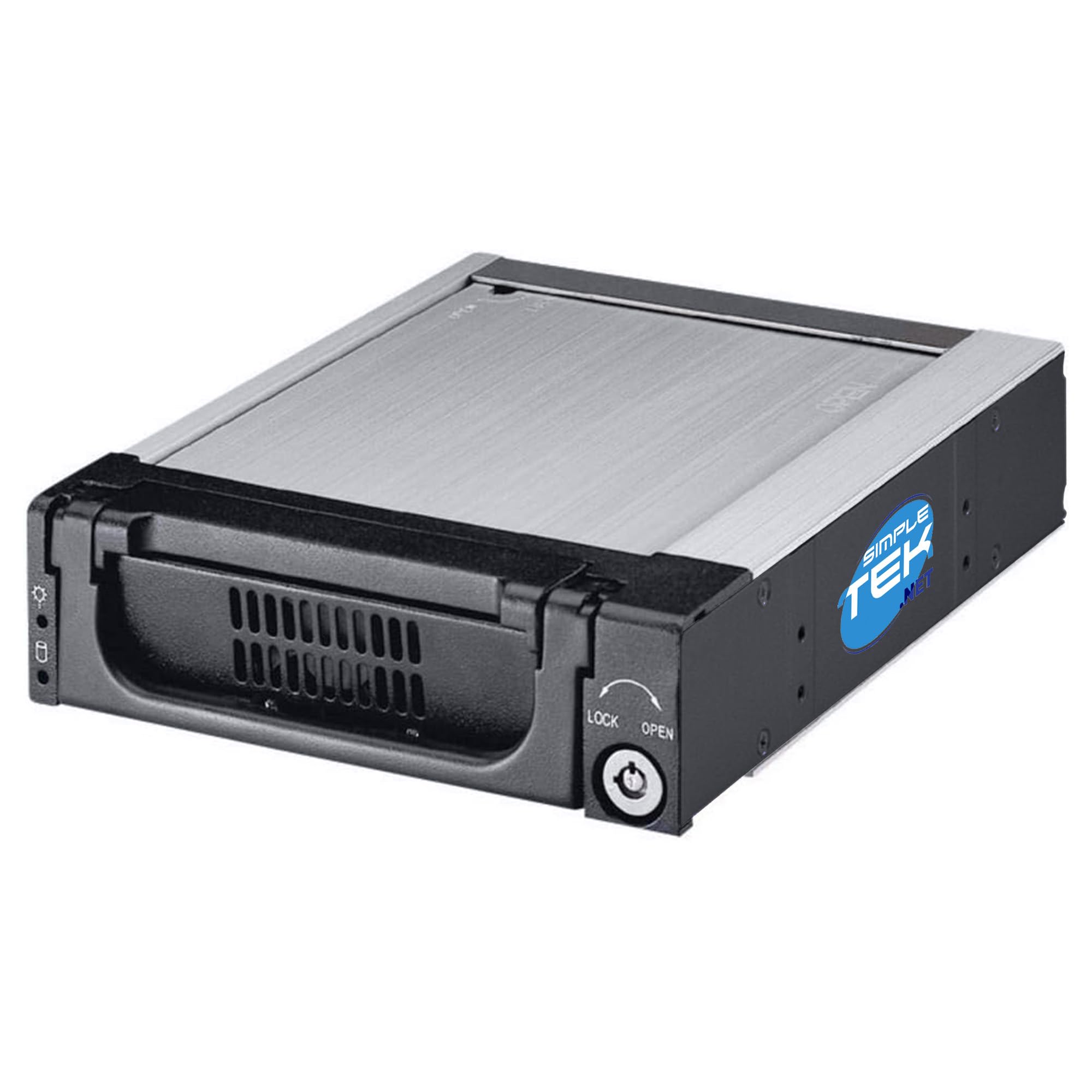 SIMPLETEK - Szuflada na dysk 3,5" HDD/SSD SATA do dysku 5,25" z wentylatorem i adapterem - bez klucza i bez kabli (odnowiony)