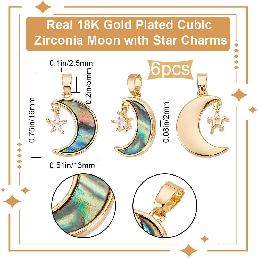 Beebeecraft 12 Stern Charms - 18K Vergoldet & Platiniert Für DIY Schmuck