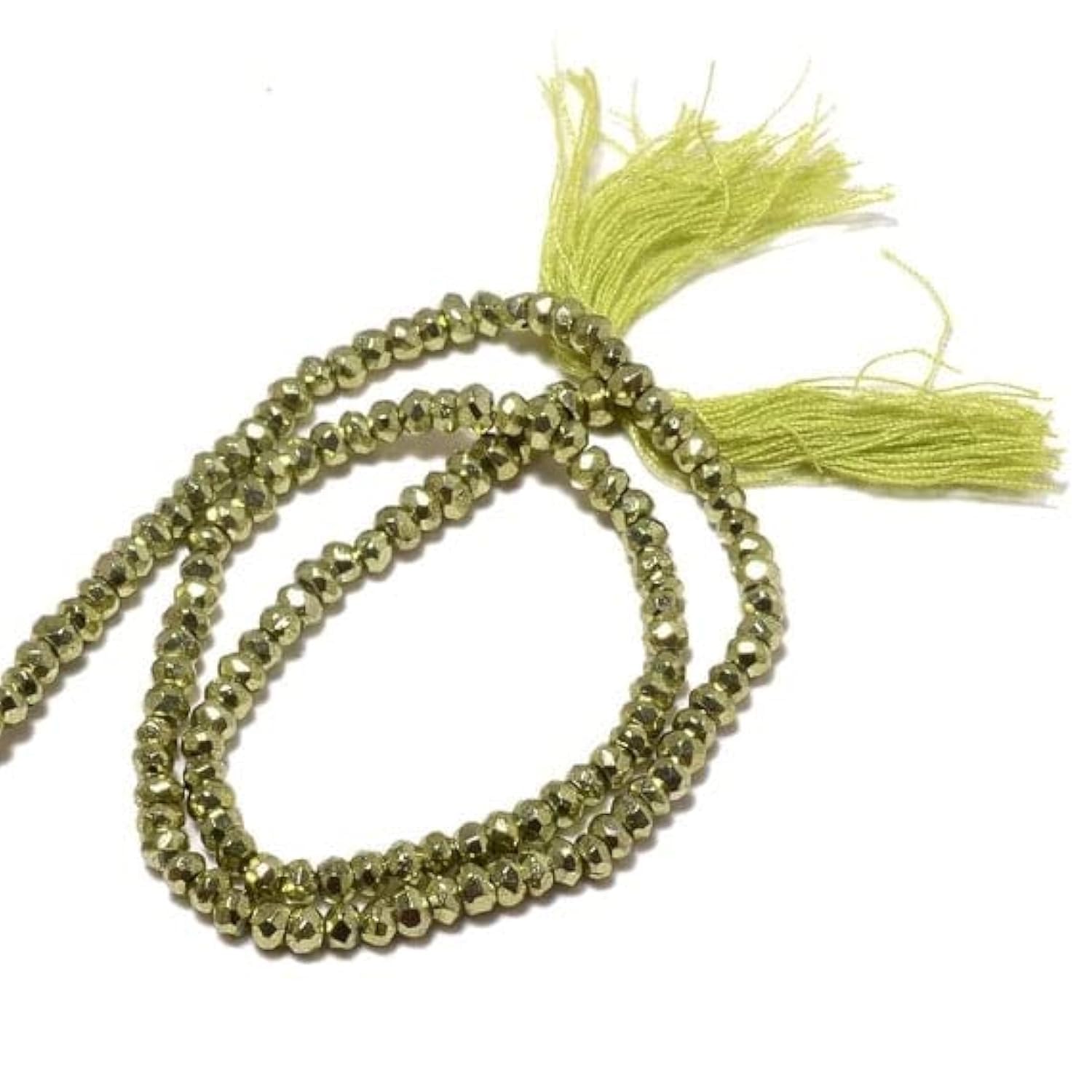 Perles pyrite rondelles facettées 3.5-4mm pour création bijoux artisanaux