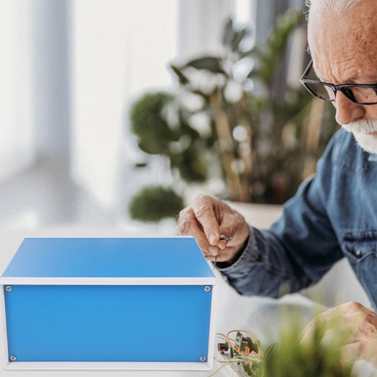 WOONEKY Caja de Conexiones Metálica para Proyectos Electrónicos Carcasa de Acero 140X210X180 MM Caja Eléctrica Empotrada Resistente para Bricolaje y Protección de Instrumentos