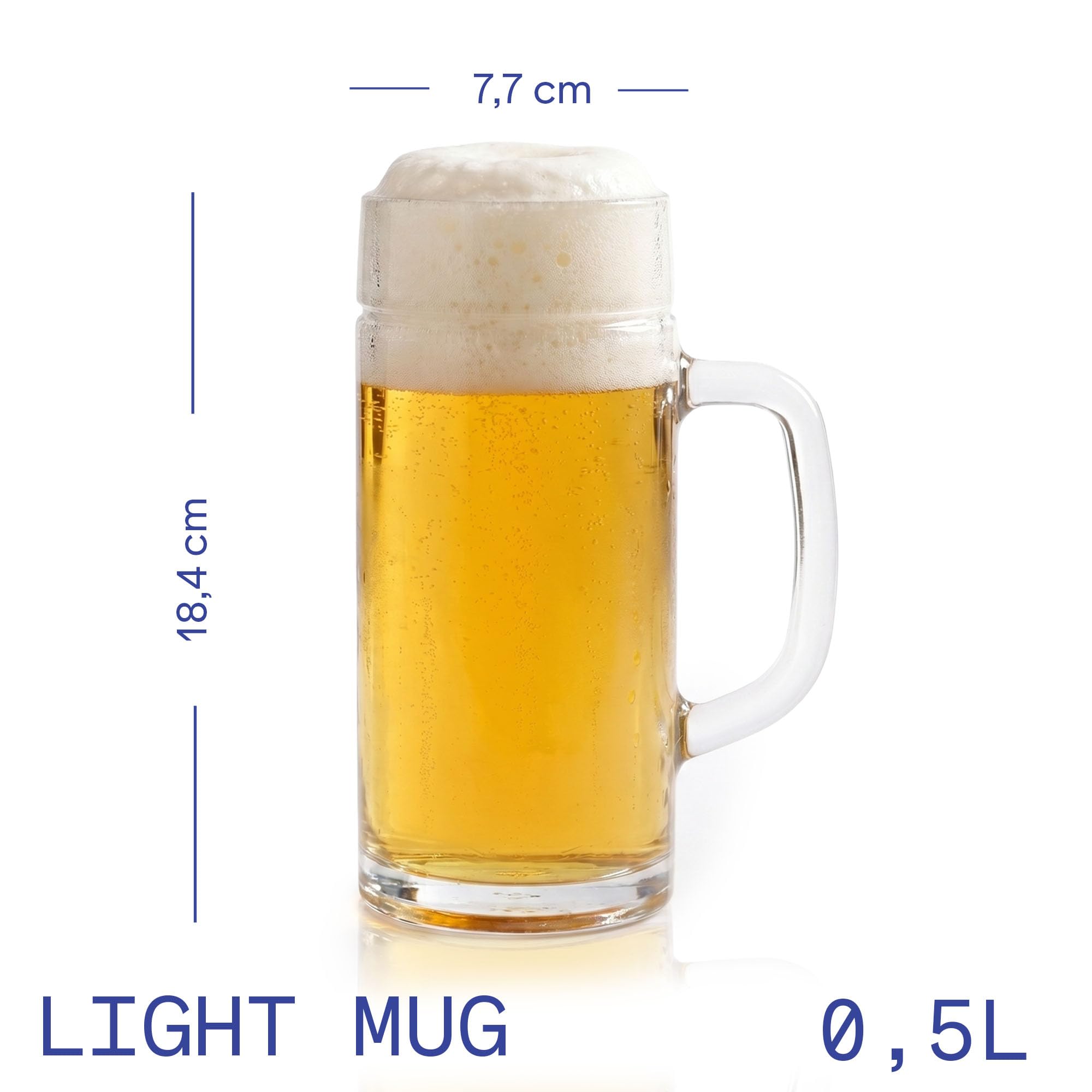 Stölzle Oberglas Light Mug Bierkrug leicht 500 ml, Bierkrüge 6er-Set | Moderne Bierkrüge im minimalistischen Design, 25 % leichter und mit glatter Oberfläche, stoßfest & spülmaschinengeeignet
