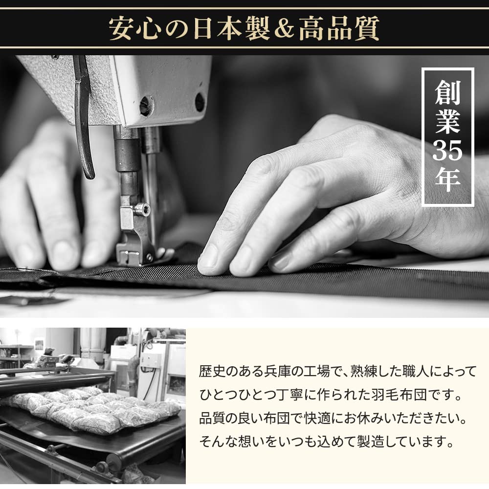 Amazon｜羽毛布団 ダブル ダウン90% 350dp 掛け布団 布団 ネイビー