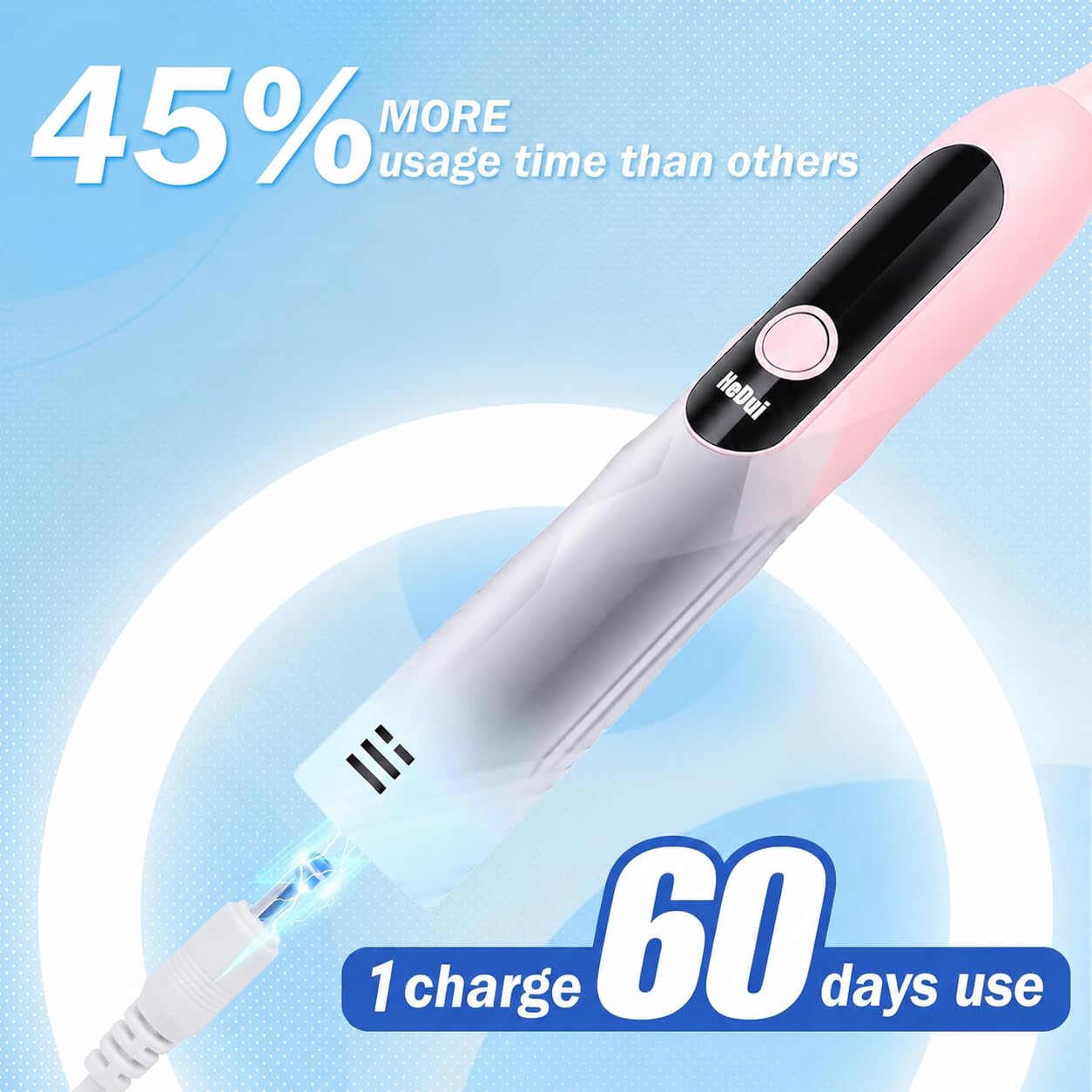 Confezione da 12 spazzolini elettrici per adulti Spazzolino sonico ricaricabile 5 modalità Setole morbide Durata della batteria 60 giorni Timer intelligente impermeabile rosa e argento