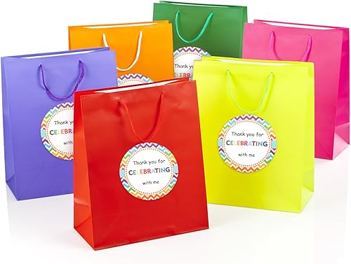 Miniatura 4 de jijAcraft 120 calcomanías de agradecimiento por celebrar conmigo, calcomanías redondas de cumpleaños coloridas de 2 pulgadas en 6 diseños,