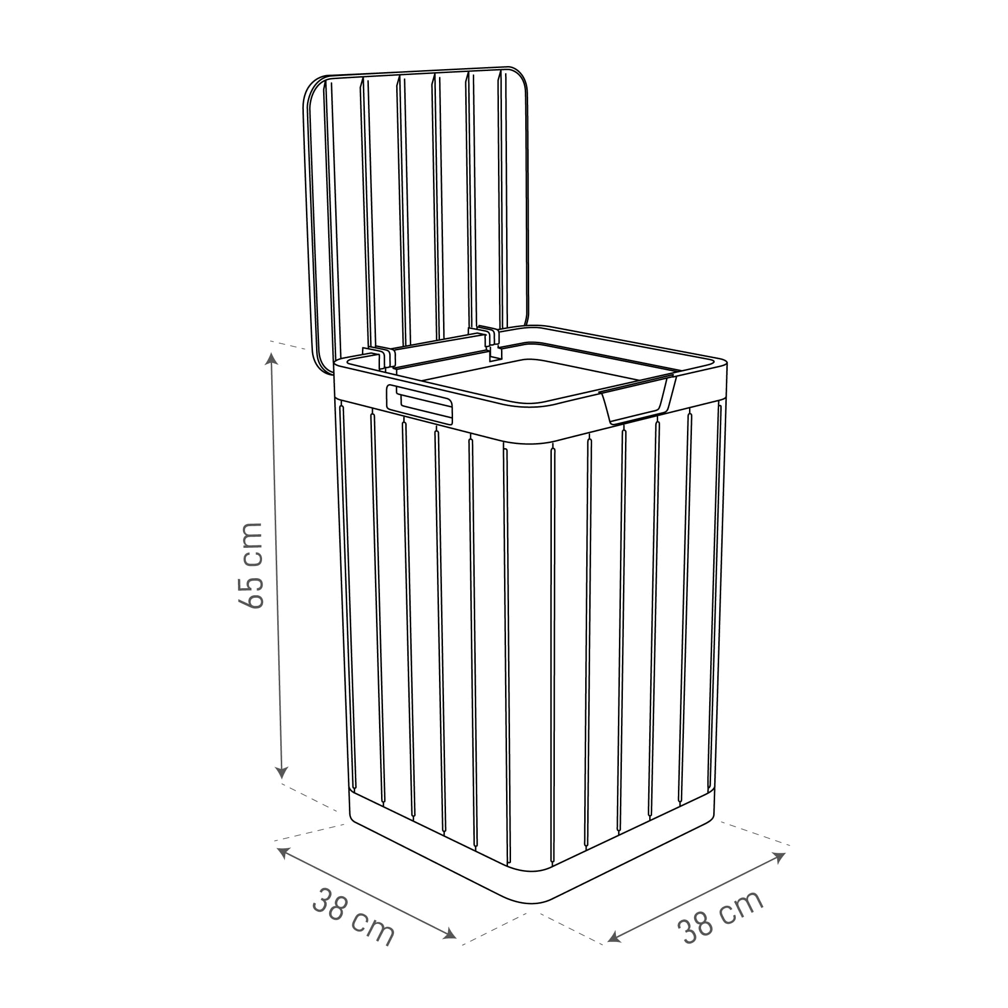 TOOMAX - Poubelle de jardin 80 Litres Noire Résine inaltérable Couvercle à pression, PR4731