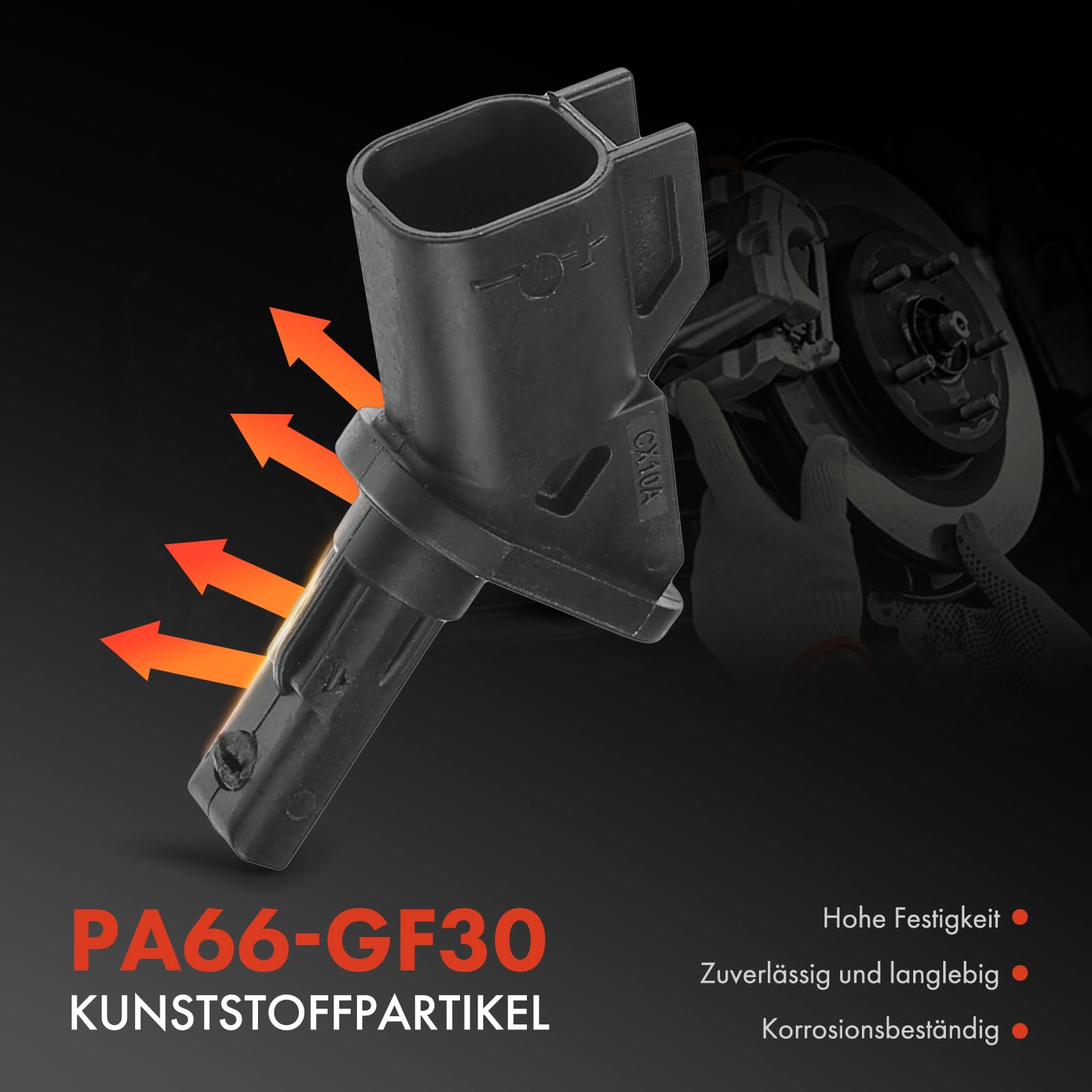 Frankberg Sensore Velocità Ruota Sensore ABS Asse Anteriore per 3/3 Berlina 5 C30 C70 II Cabriolet S40 II V50 BK BL CR19 CW 533 542 544 545 MW 2003-2021 BP4K43701A
