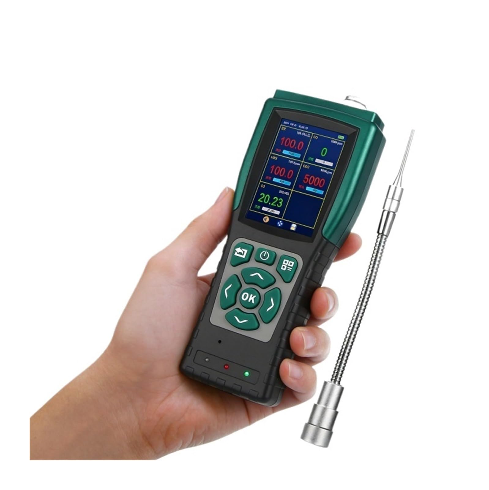 JVDDI Portable Multi Gas Detector 5 in 1 Toxic Gas Analyzer CH4 O2 NH3 H2S SO2 Pump Suction for Wastewater Treatment(CH4/O2/NH3/H2S/SO2)