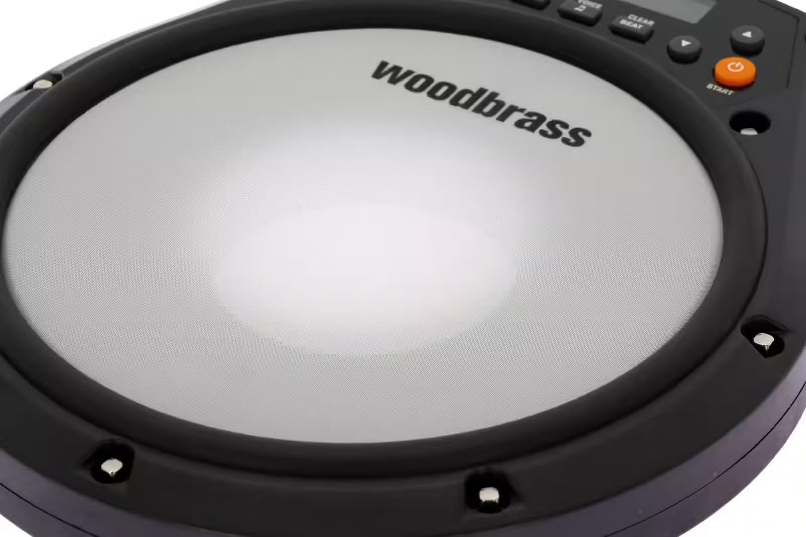 Woodbrass TP8 Mesh – Pad d’Entraînement Électronique Batteur 8” Peau Maillée, Métronome 30–280 BPM, Coaching Intelligent, Pratique Silencieuse, Batterie 15 h, Sortie Casque & Haut-Parleur Intégré