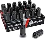 Sposuit M14x1.5 Lug Nuts - Replacement for 2005-2024 Dodge Charger, 2008-2023 Challenger, 2011-2024 Durango, 2004-2009 Magnum - Closed End Black Lug Nut(20 Pcs)