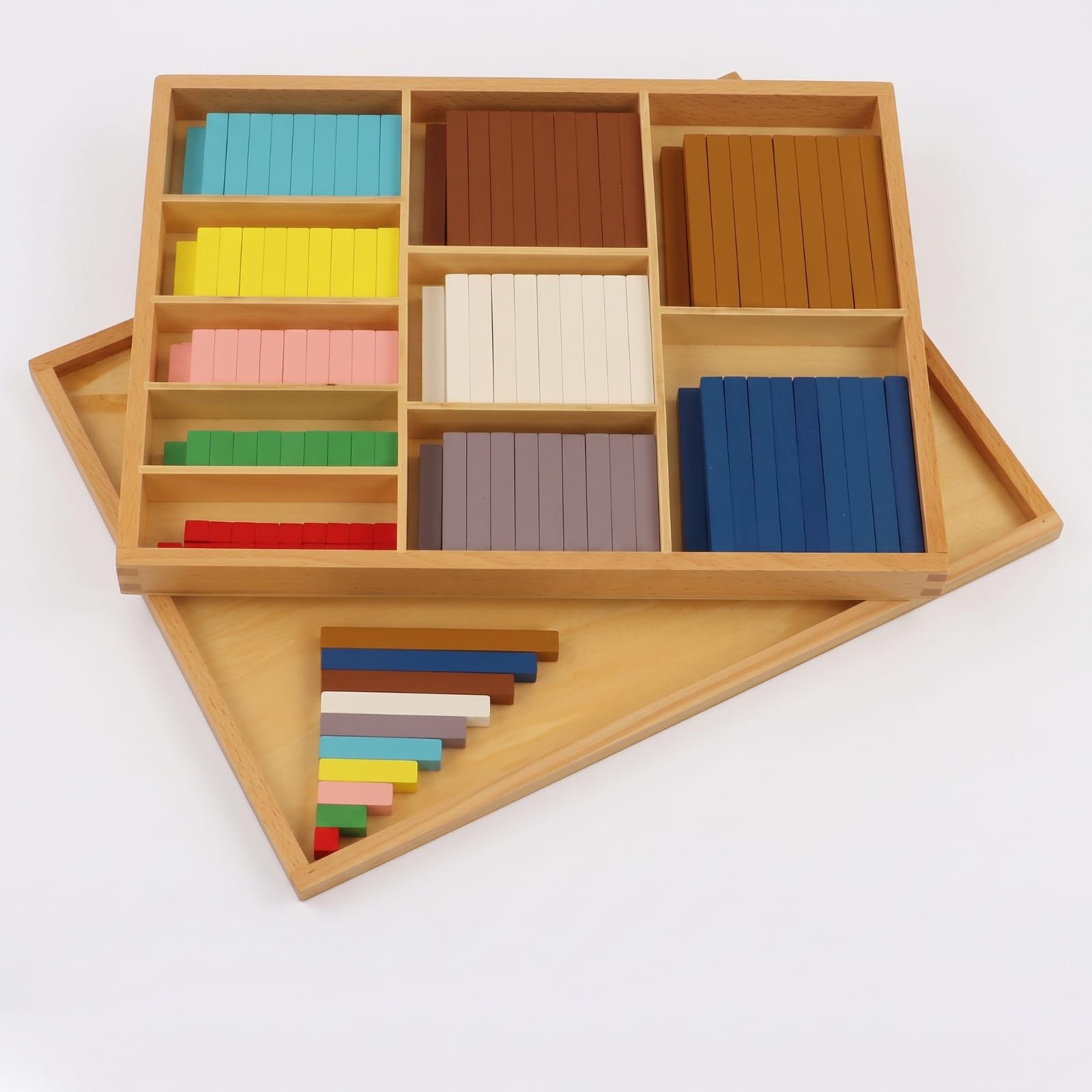 Children Math Set Educativo in Legno con Aste Numeriche Bastoncini Contacalcoli Rods per Somma E Sottrazione Scatola Organizer Inclusa Adatto a Scuola Asilo Casa