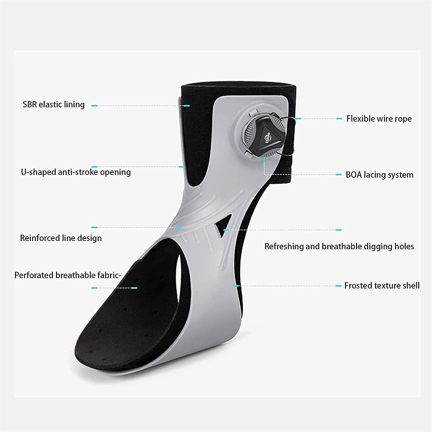 Drop Foot Brace Orthosis AFO Ankle Brace Support Foot Drop Brace Assist Strap for Drop Foot (Peroneal Palsy) Stroke Multiple Sclerosis (Color : Left Size : Large) (Right Large)