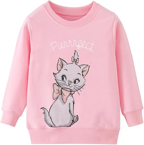NUBEEHOHO Sudaderas para niñas pequeñas, cuello redondo, sin botones, de manga larga, para invierno, casual, ropa 2T-7T