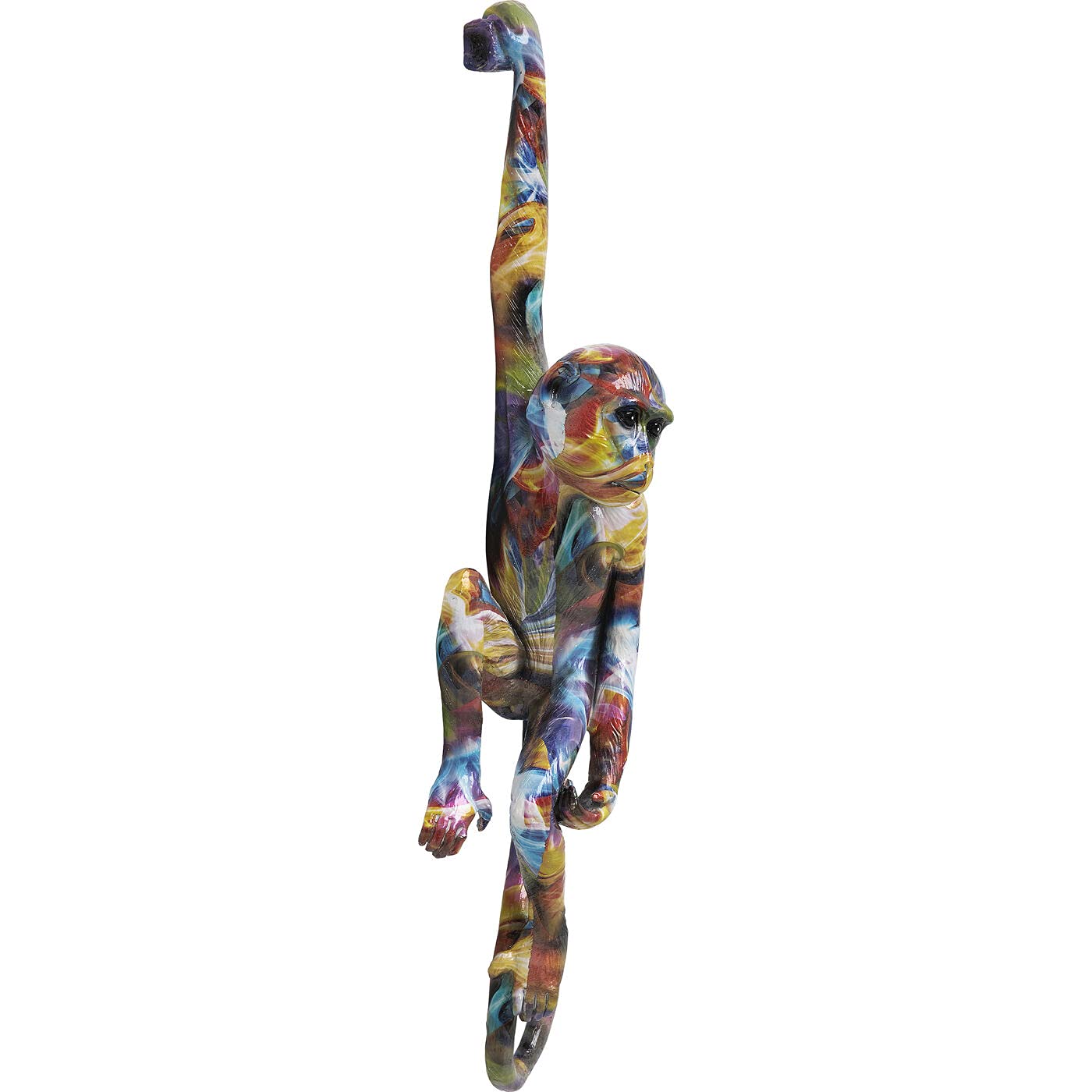 Kare Design Wandobjekt Hanging Ape, Bunt, AFFE, Tiermotiv, 17x67cm, Deko, Pop-Art, Accessoire, Wanddekoration, Wohnzimmer