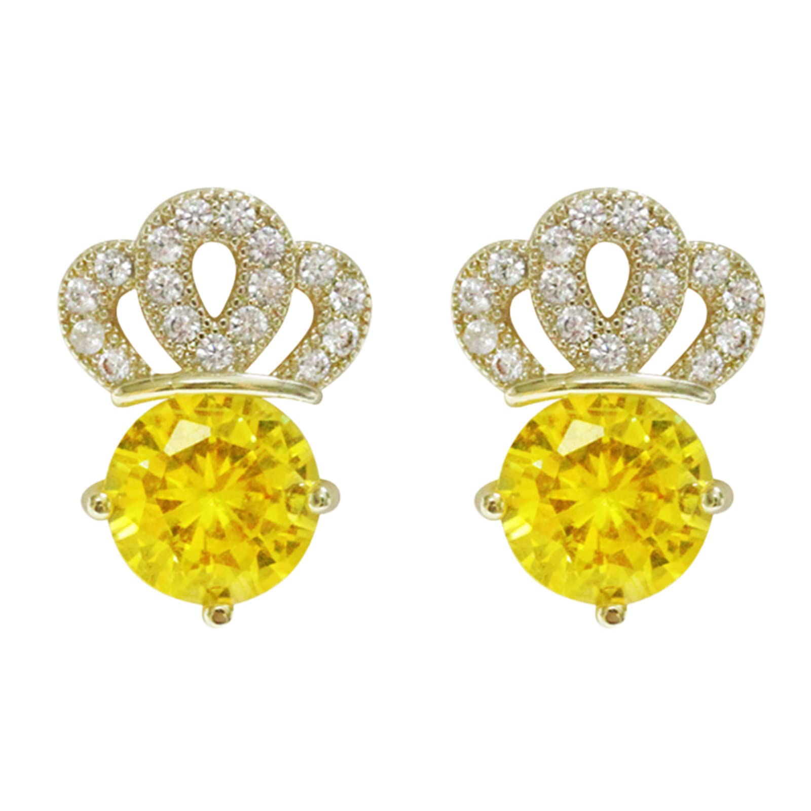 LYGXWJFC Brosche Gold Krone Strass Ohrringe für Frauen Mädchen Krone Strass Ohrclip Ohrringe dünn baumeln Elegante Gebogene Strass Ohrringe Hochzeit Ohrringe für Frauen Kleidung Clip Brosche (Farbe: