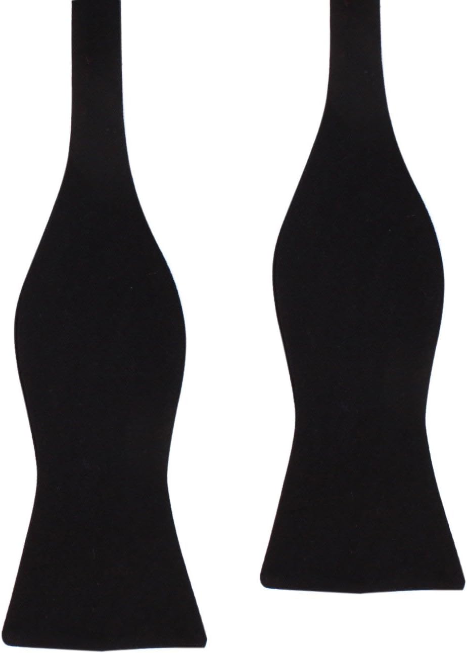 AUSCUFFLINKS Black Cotton Self Tie Bow Tie for Men | Untied Bowties for Formal Groom or Wedding