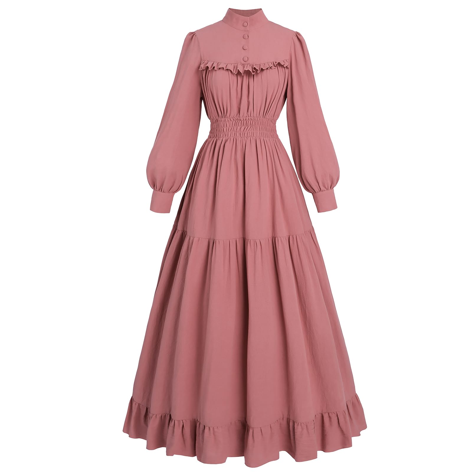 CR ROLECOS Black Victorian Dress for Women Long Sleeve Edwardian Dress Gothic Renaissance Costume