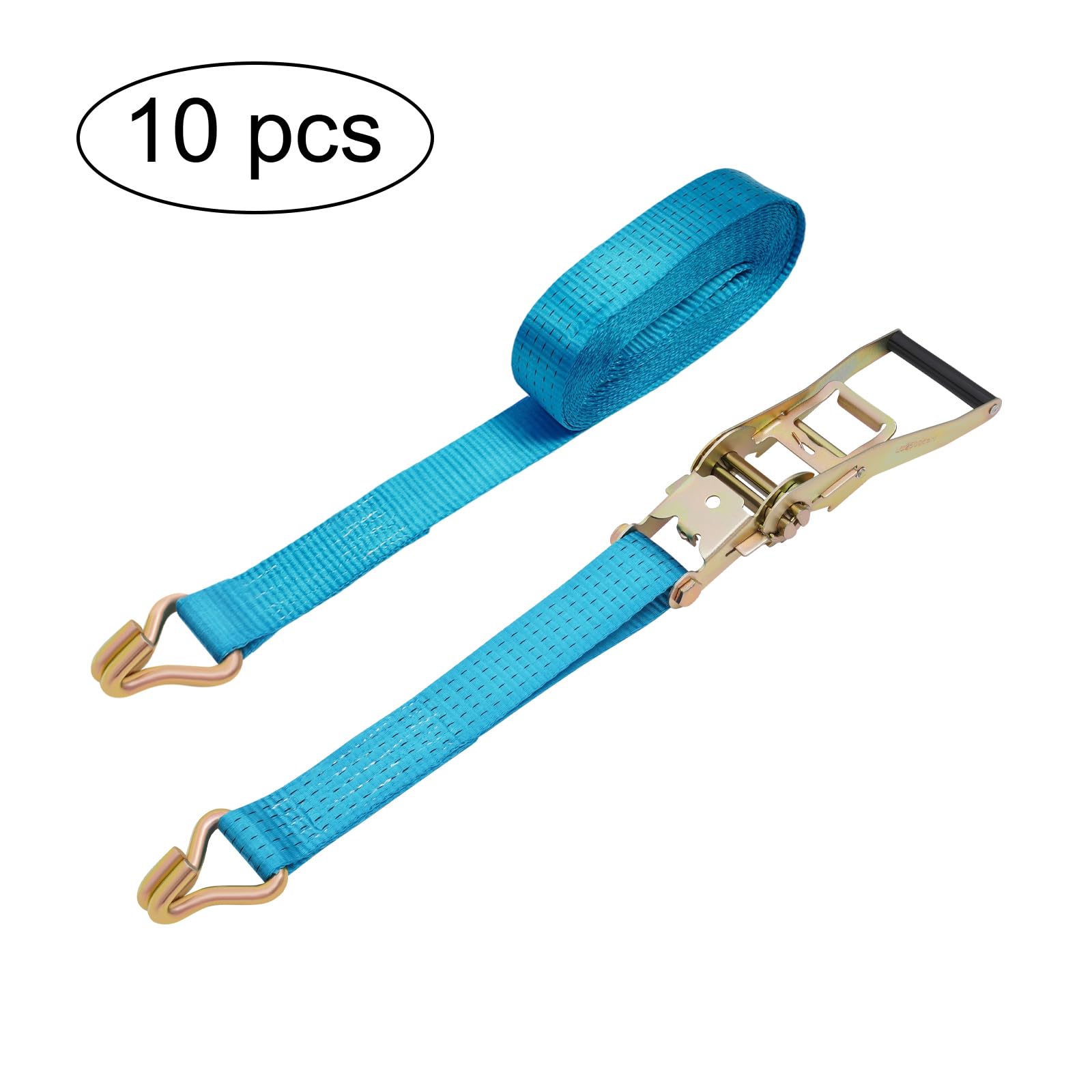 Blau 10 Stück Zurrgurte Mit Haken Tie Down Bänder Ratschengurte 5 Ton/11023,11 lbs 10 m, Zurrgurte mit Haken, Ratschengurte für die professionelle Ladungssicherung auf Anhängern