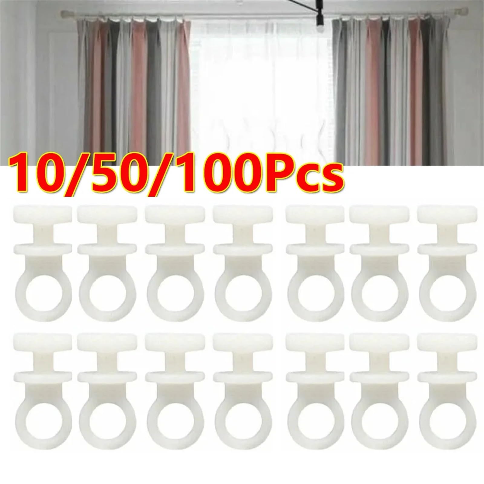 Ruedas para Riel de Cortina 100 Ganchos de Nailon for riel Cortina