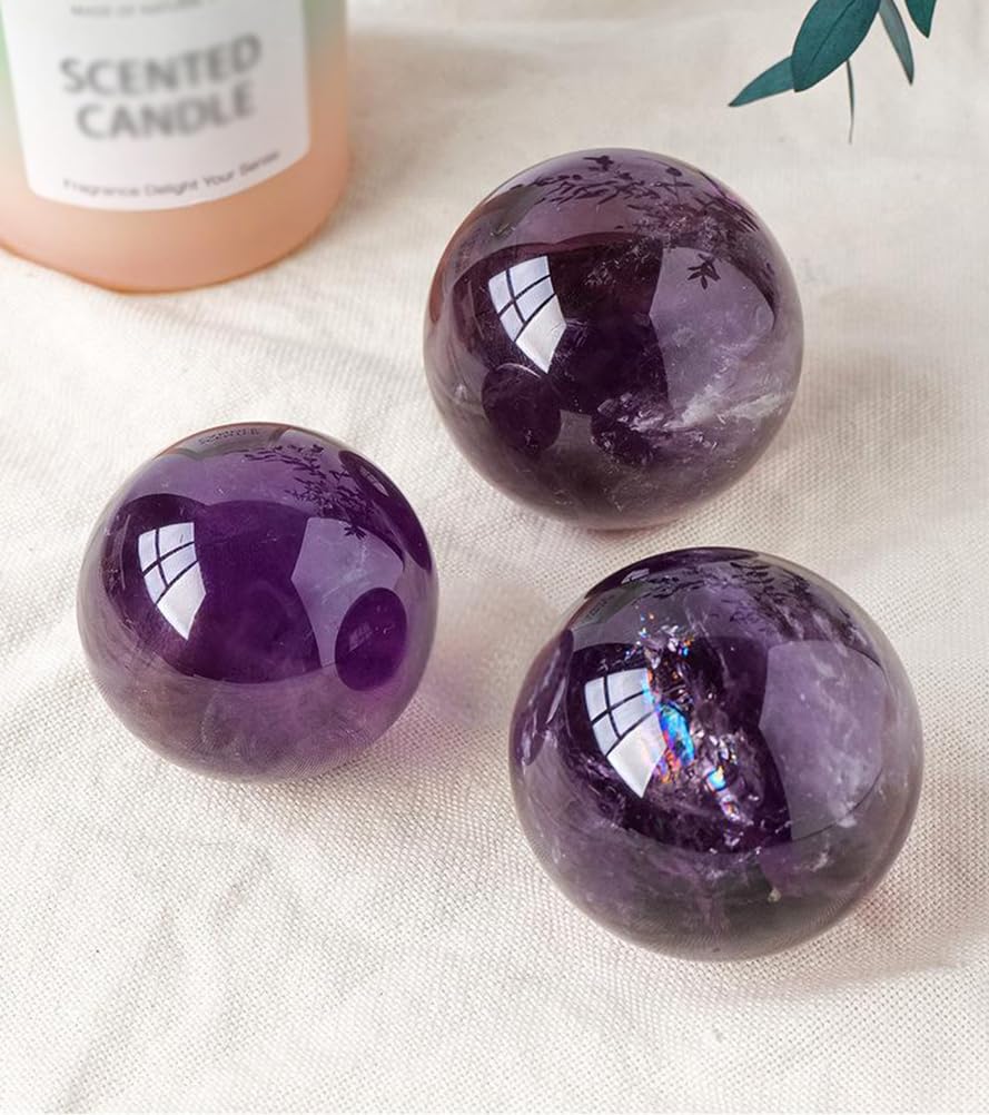 Ametystowa kula z drewnianym stojakiem, rzeźba kul z kryształu kwarcowego, ozdoba uzdrawiająca Fengshui Reiki, dekoracja z kamienia energetycznego,30~35mm
