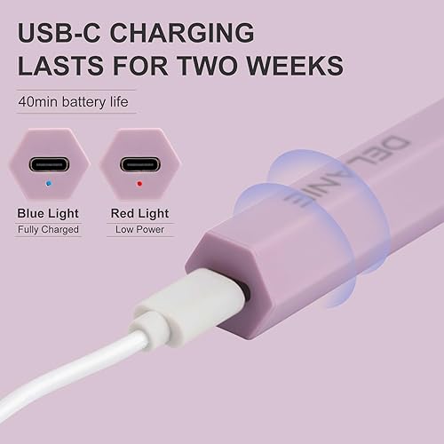 Miniatura 4 de Delanie Luz UV de mano para uñas de gel, recargable portátil inalámbrica, mini lámpara de uñas LED UV, pequeña lámpara de secado de uñas para uñas