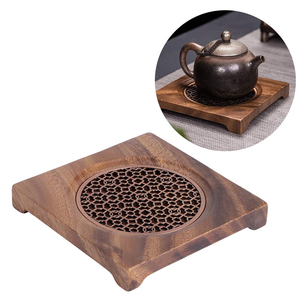 Teiera Mat Domestico Innovativo Noce Quadrato Tappetino Teiera Isolamento termico Sottobicchiere Accessori Tè per Tavolo Cucina Cuscinetti caldi termoresistenti Teiera