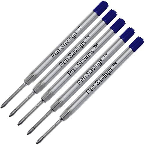 Miniatura 10 de Pen Savings - Paquete de 5 repuestos para bolígrafos compatibles con bolígrafos Parker, punta media (paquete a granel) (rosa)