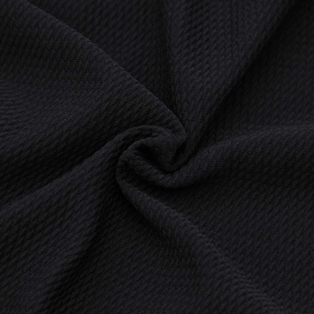 David Angie Solid Color Bullet Textured Liverpool Fabric 4 Way Stretch Spandex Knit Fabric by The Yard for Head Wrap Accessories (Black)