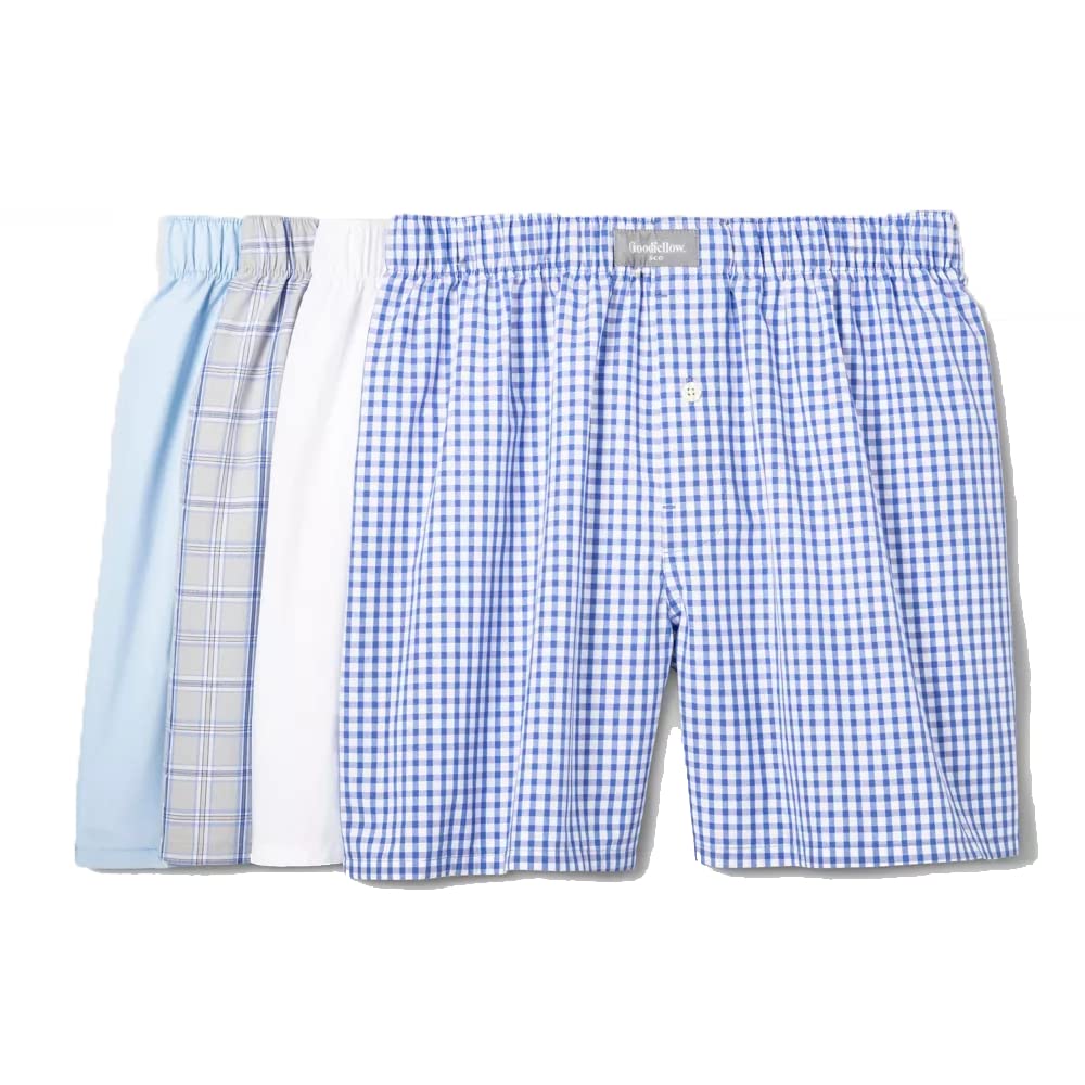 Goodfellow & Co Men's Woven Boxer Shorts 4pk -, Blue, XL