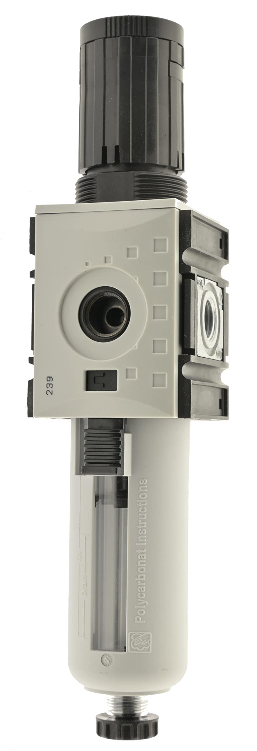FUTURA Filterregler, G 1", 0,2-4 bar, Baureihe 4 Metallbehälter mit Sichtrohr automatisch (drucklos geschlossen)