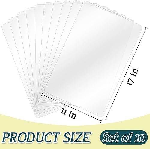 Miniatura 2 de Paquete de 10 manteles individuales de plástico de 17 x 11 pulgadas, manteles individuales transparentes lavables, manteles de vinilo para