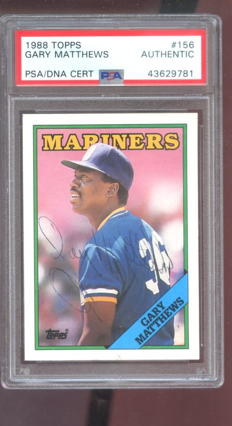 1988 Topps #156 Gary Matthews AUTO SIGNED Autograph Autographed Card PSA PSA/DNA Baseball MLB COA Seattle Mariners