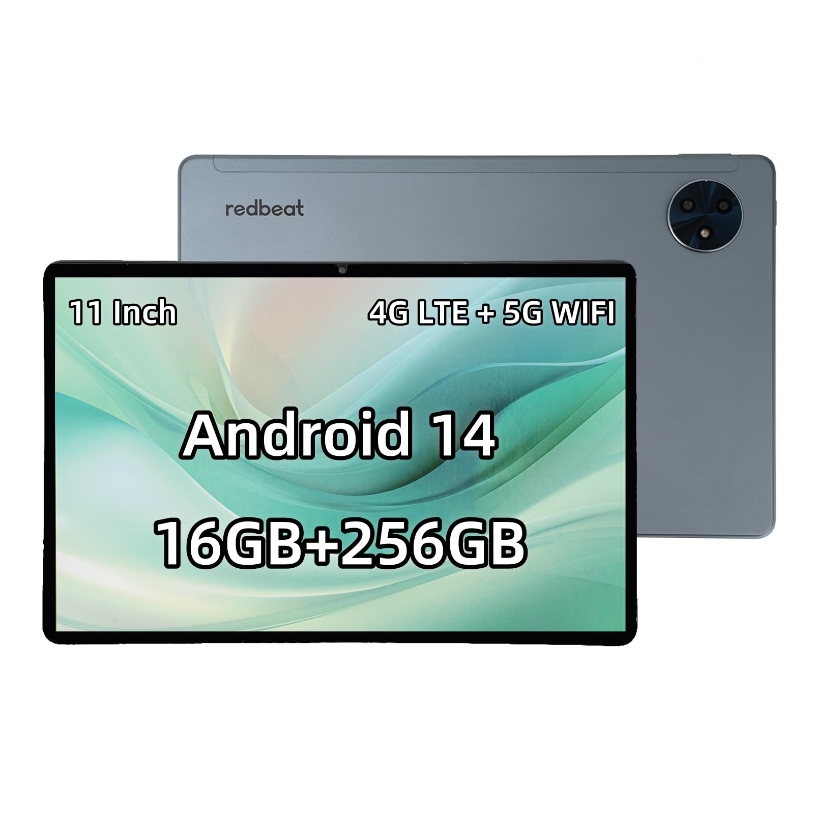 redbeat Gaming Tablets Android 14 Tablet 11-inch 2K Screen, M2 Amazon Tablets Dual SIM Card Slots, 16GB+256GB+1TB Expand, Octa Core, 8000mAh,13+5MP Cameras, WiFi,GPS,Bluetooth,Metal Fuselage