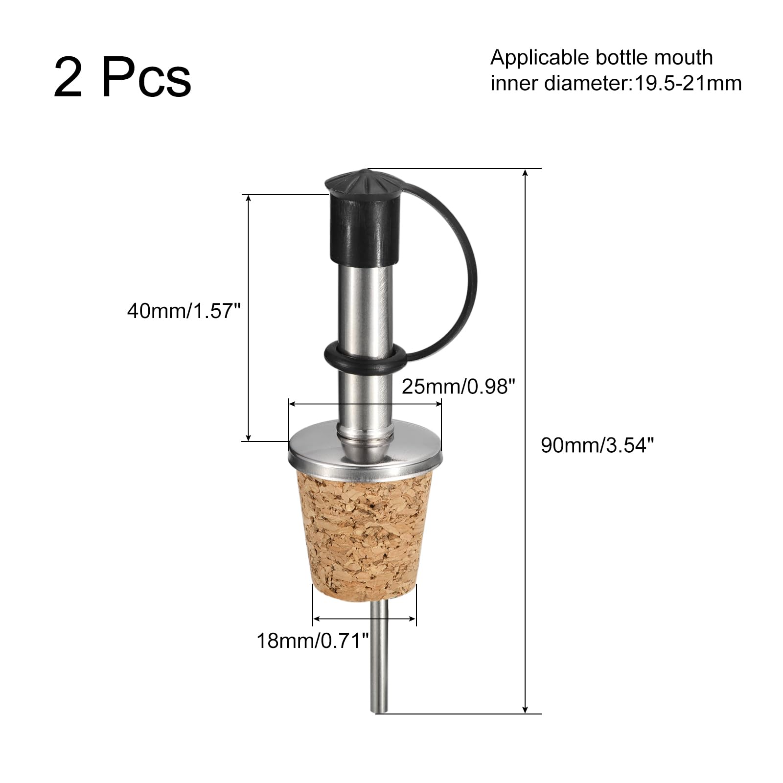 SZCXDKJ Set 7 Pezzi Versatori Per Bottiglie In Acciaio Inox 304 | Beccucci Per Liquori E Sciroppi | Antigoccia E Antiossidazione - 6