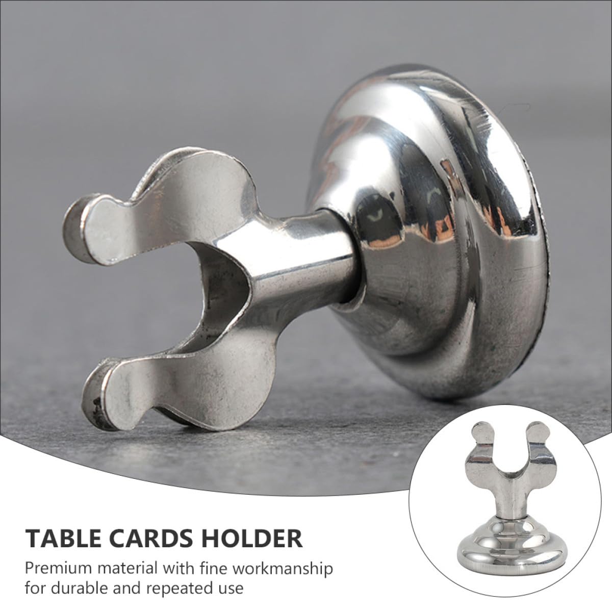 Table de 7 Inoxydable en Porte-Cartes Argenté de Acier Numéro Forme en U Simple Élégant, Support Lot Pièces pour Restaurant et Décoration Maison