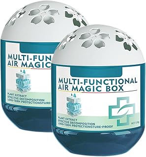 2 Pack Magic Indoor Air Purification Box Multi-Function Automatic Dust Cleaner Air Purifier for Pet Areas Home Car 2 Pack