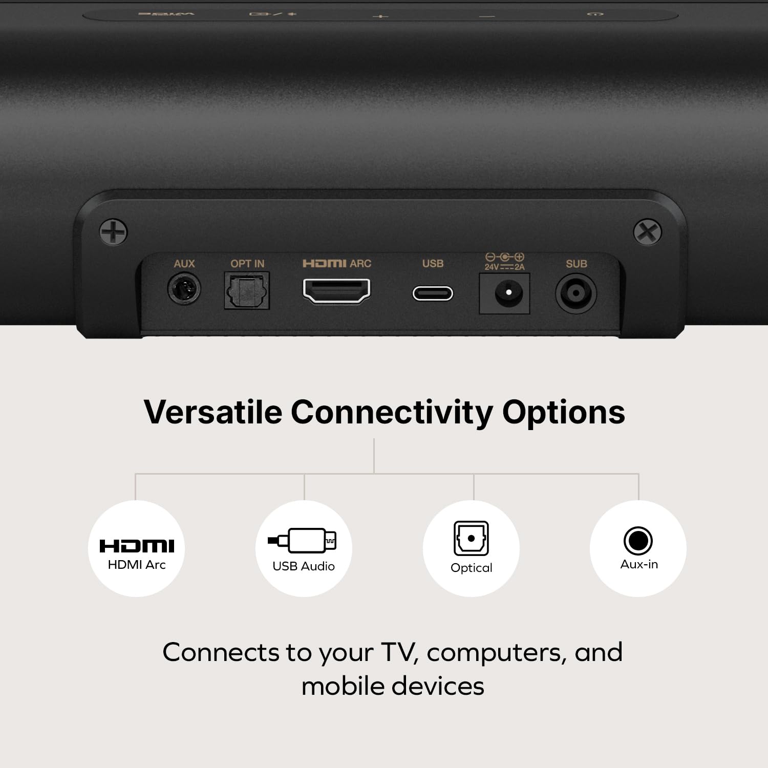 Creative Stage Pro - 2.1 Soundbar mit Dolby Audio, HDMI, Bluetooth 5.3, USB Audio, für TV, PC und Handy