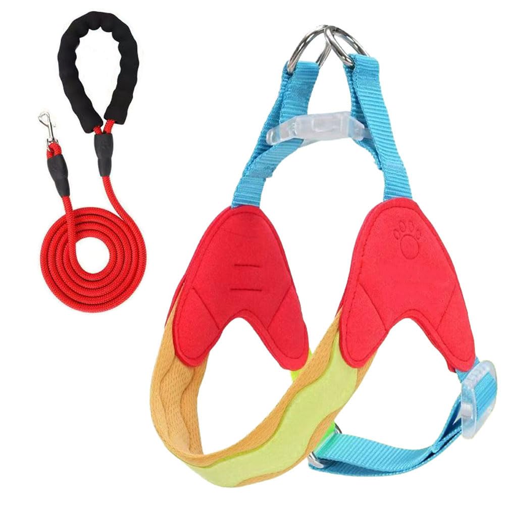 Este arnés y Correa antitirones en Forma de Y está diseñado para Wirehaired Pointing Griffon e Incluye un Chaleco Acolchado Ajustable para el Pecho y Tiras Reflectantes. Red M+1.5M