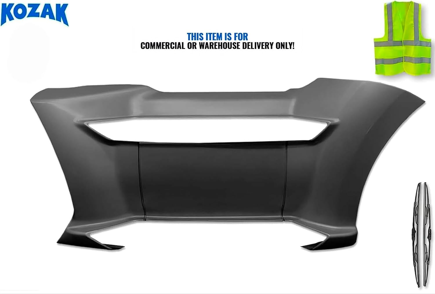 Kozak Front Step Fairing Panel Right (Passenger Side) Compatible with Kenworth T680 Semi Truck PLUS Logo, 2x22" Windshield Wipers and KOZAK Reflective Vest