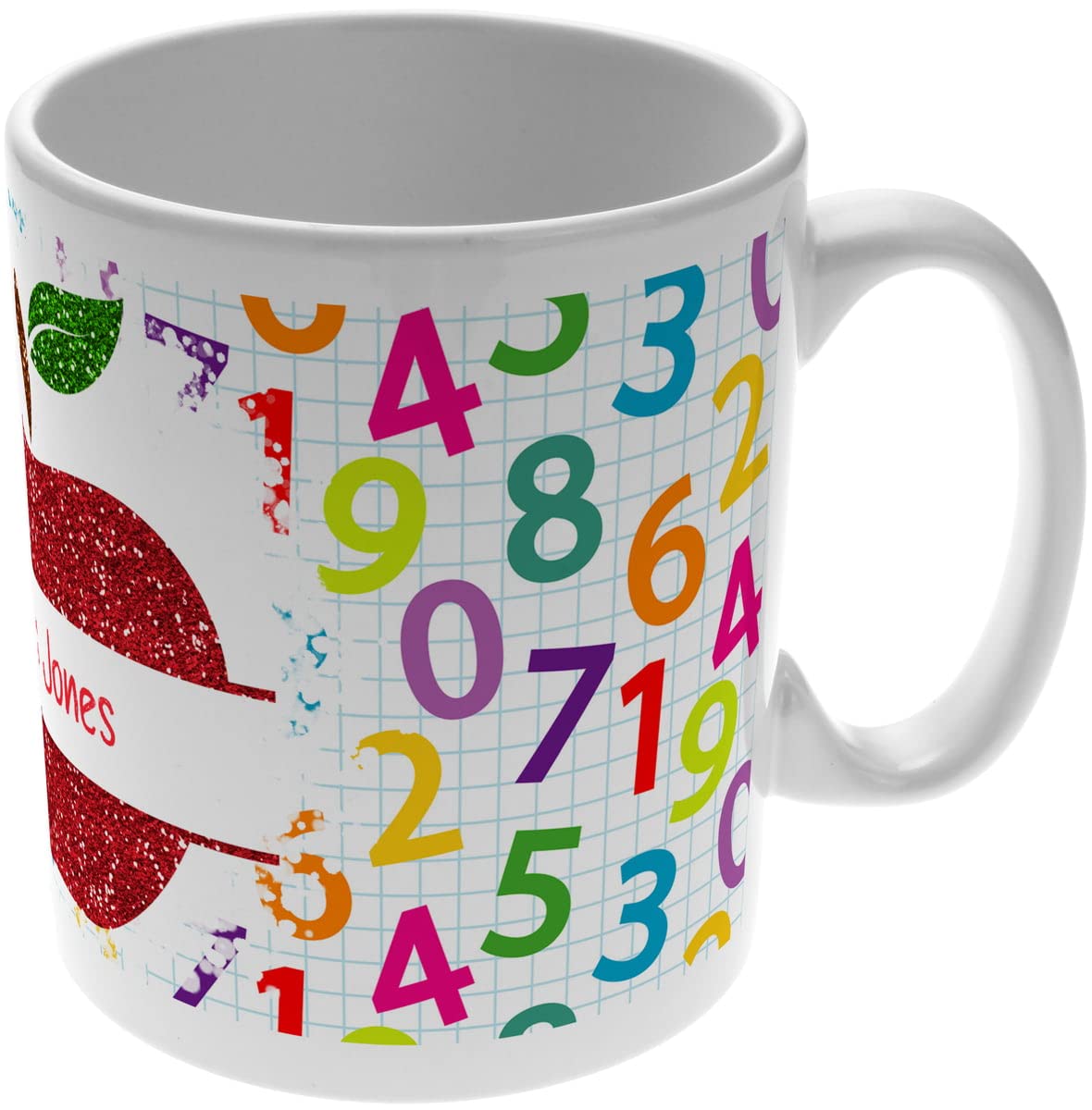 Personalised Apple Design 11oz Ceramic Mug for Teachers and Mentors - End of Term Gift