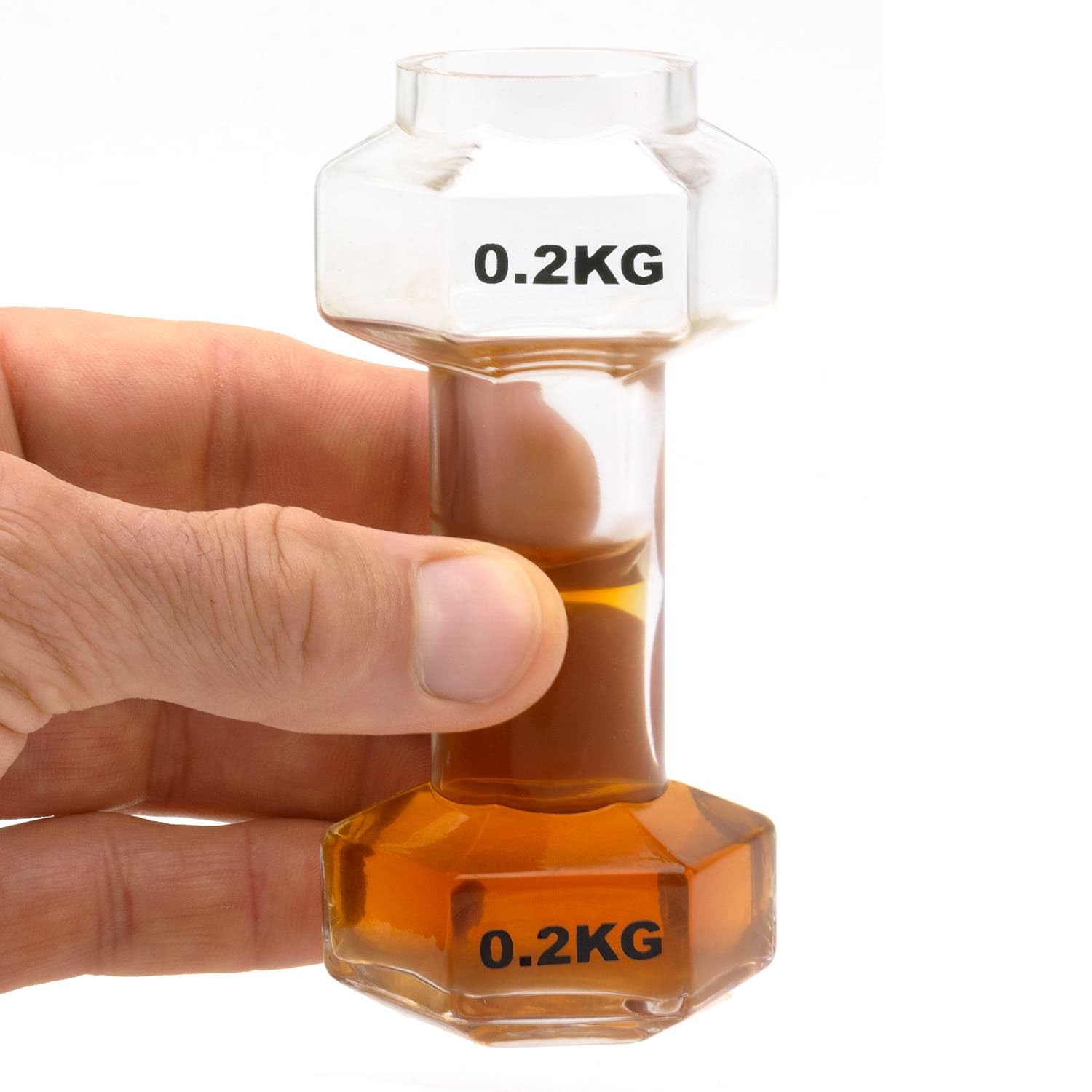 CKB LTD Kieliszki do hantli – zestaw 2 nowatorskich kieliszków do wódki, napojów spirytusowych i tequili, zabawny prezent fitness dla mężczyzn, miłośników siłowni i wieczorów imprezowych, 60 ml