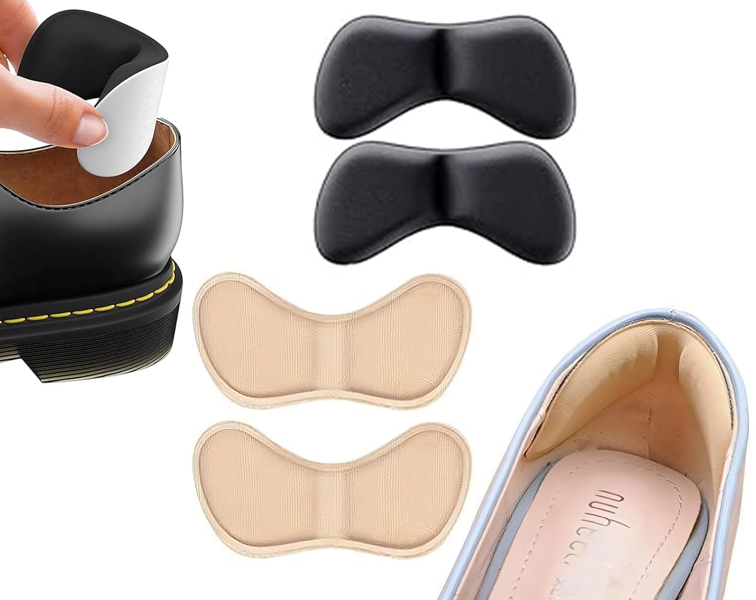 DJAYK Shoe Bite Protector & Heel Grips – Self-Adhesive Heel Cushion Pads/Heel Liners for Loose Shoes, Anti-Slip Inserts for Men & Women Sneakers, Boots, Flats – Heel Pain & Blister Relief (2 PAIR)-image-36