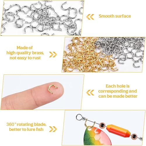 Miniatura 5 de Horquilla giratoria de cambio rápido para cuchillas giratorias, 120 piezas, arnés de pesca para horquillas, arnés de oruga, horquilla de velocidad,