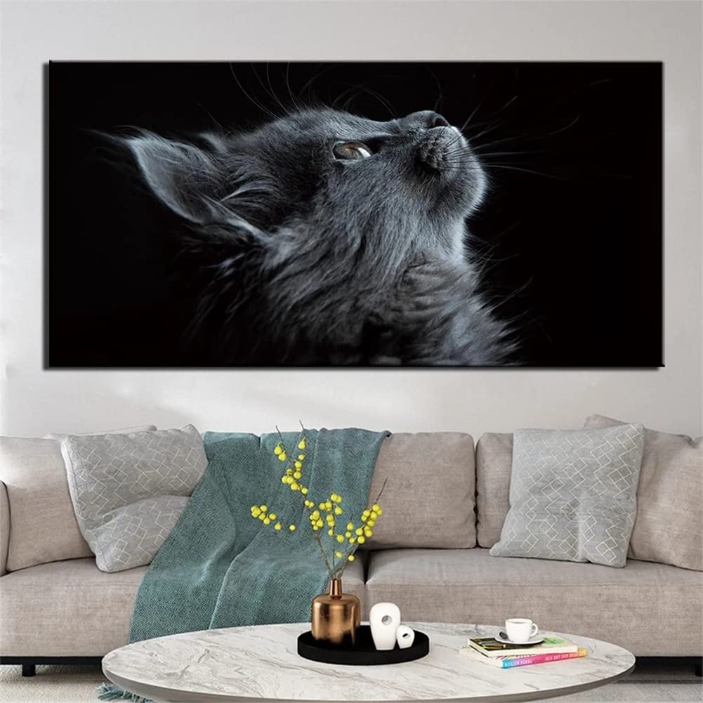 5D Diamant Painting Kit Full Bohrer Katze 50x100cm Quadrat Diamond Painting Crystal Strass Stickerei Malerei Handgemachtes Wohnzimmer Schlafzimmer Wanddekoration Geschenk