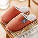 Perferct Chaussons Cuir Souple BéBé,Pantoufles De Coton Chaud d'automne Et d'hiver, Home éPais Couple sans Fond De Fond IntéRieur De La Maison Silencieuse Hommes Et Femmes Pantoufles-41-42_Orange