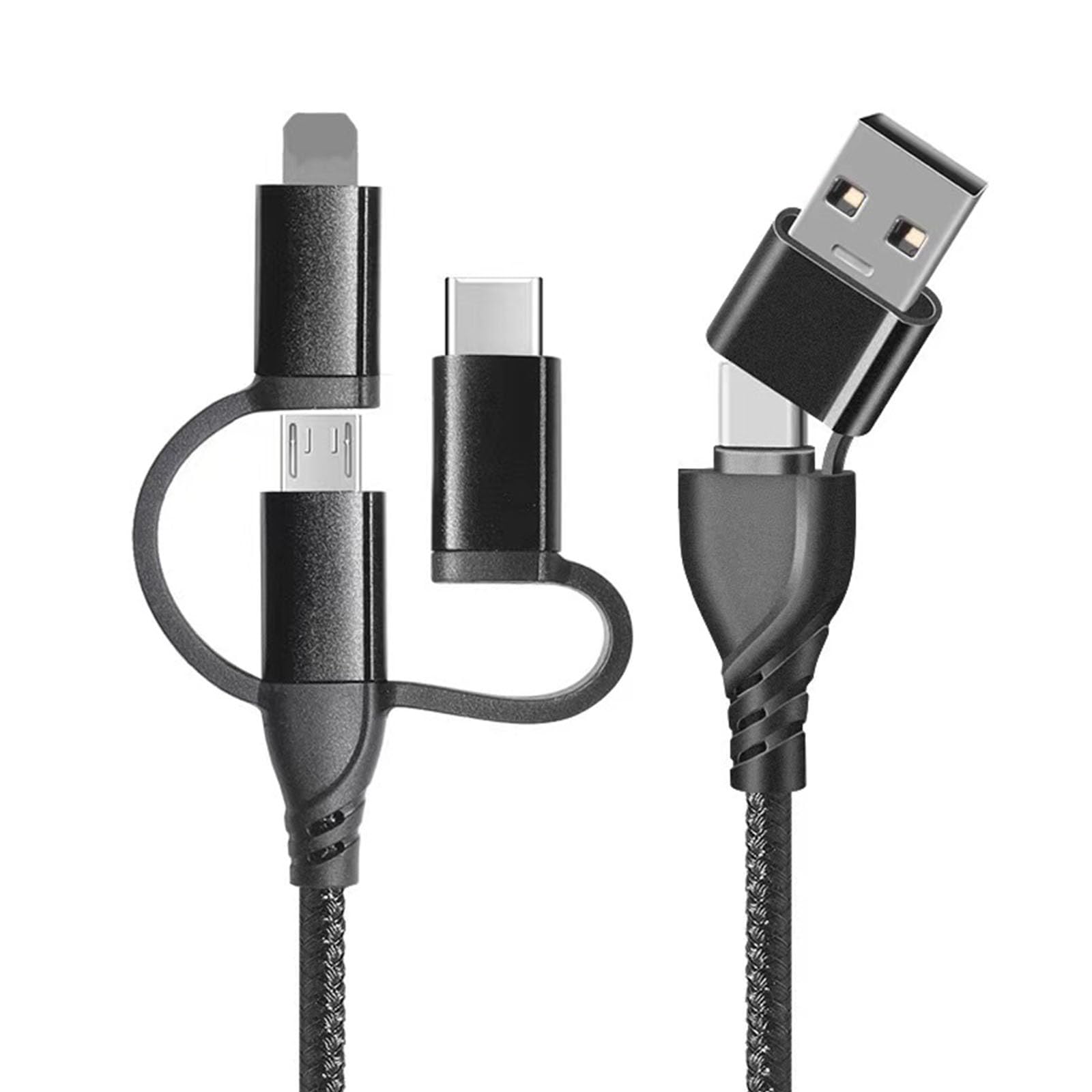 Unillous Multi Cavo di Ricarica, Universale 5 in 1 Multiplo Cavetto Cavo USB C Nylon Intrecciato con Micro USB Tipo C Connettori, Cavo di Ricarica Rapido per Phone Android Galaxy LG Tablet PS4-1M