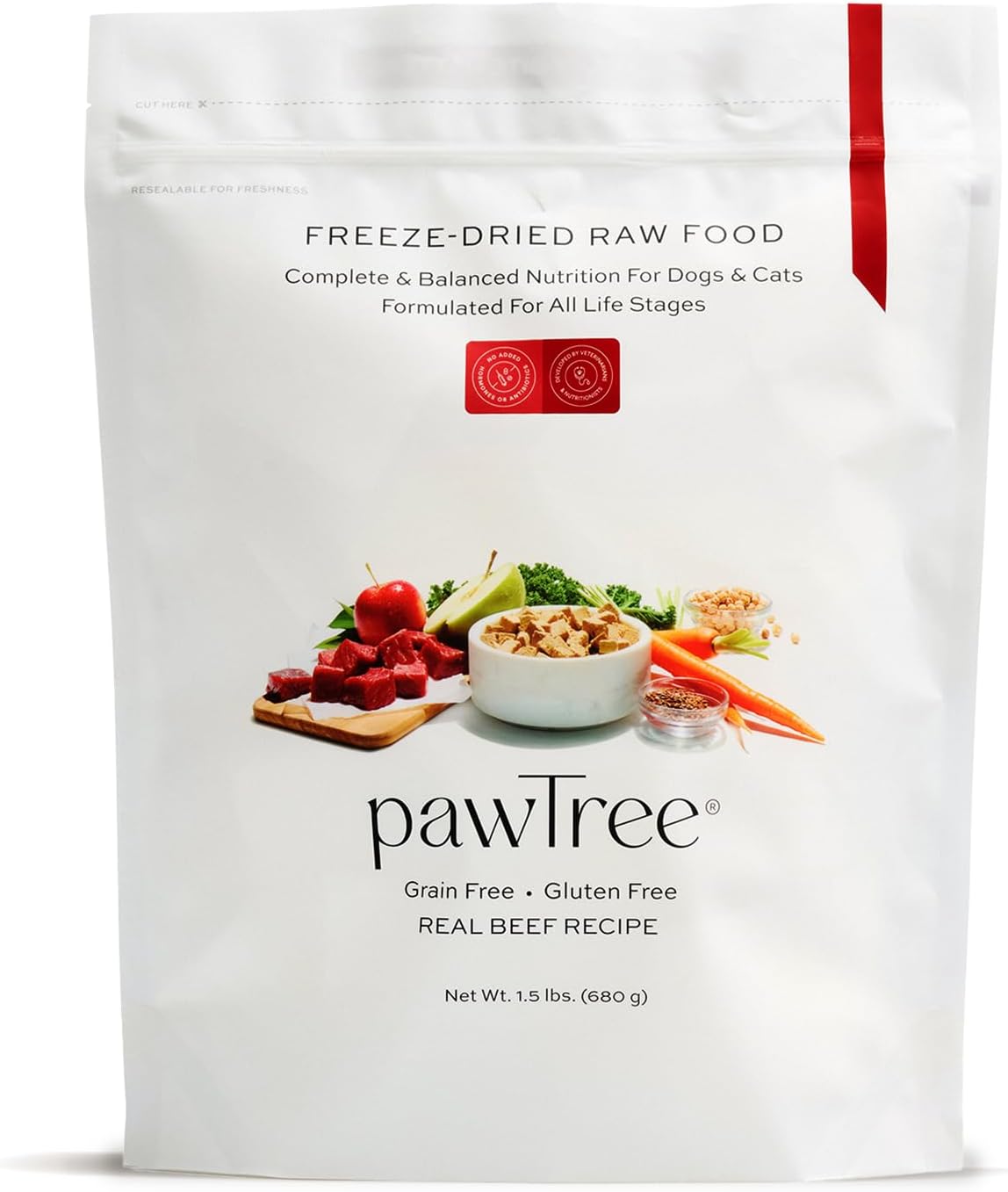 pawTree Freeze-Dried Raw Food for Dogs & Cats. Nutrient-Rich, All-Natural, Complete & Balanced Nutrition. Real Meat, Vegetables & Superfoods, Freeze-Dried for Maximum Nutrition (1.5 lbs, Turkey)